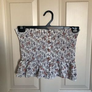 Floral smocked tube top